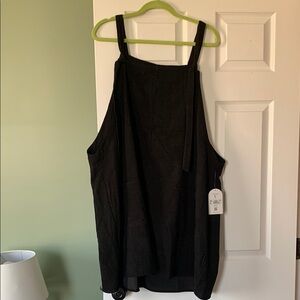 Cord overall mini dress